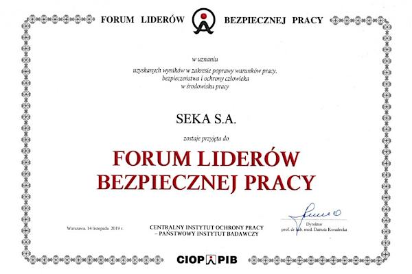 SEKA_SA_przyjeta_do_Forum_Liderow_Bezpiecznej_Pracy