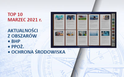 TOP10 AKTUALNOŚCI BHP, PPOŻ., OŚ. – marzec – 2021